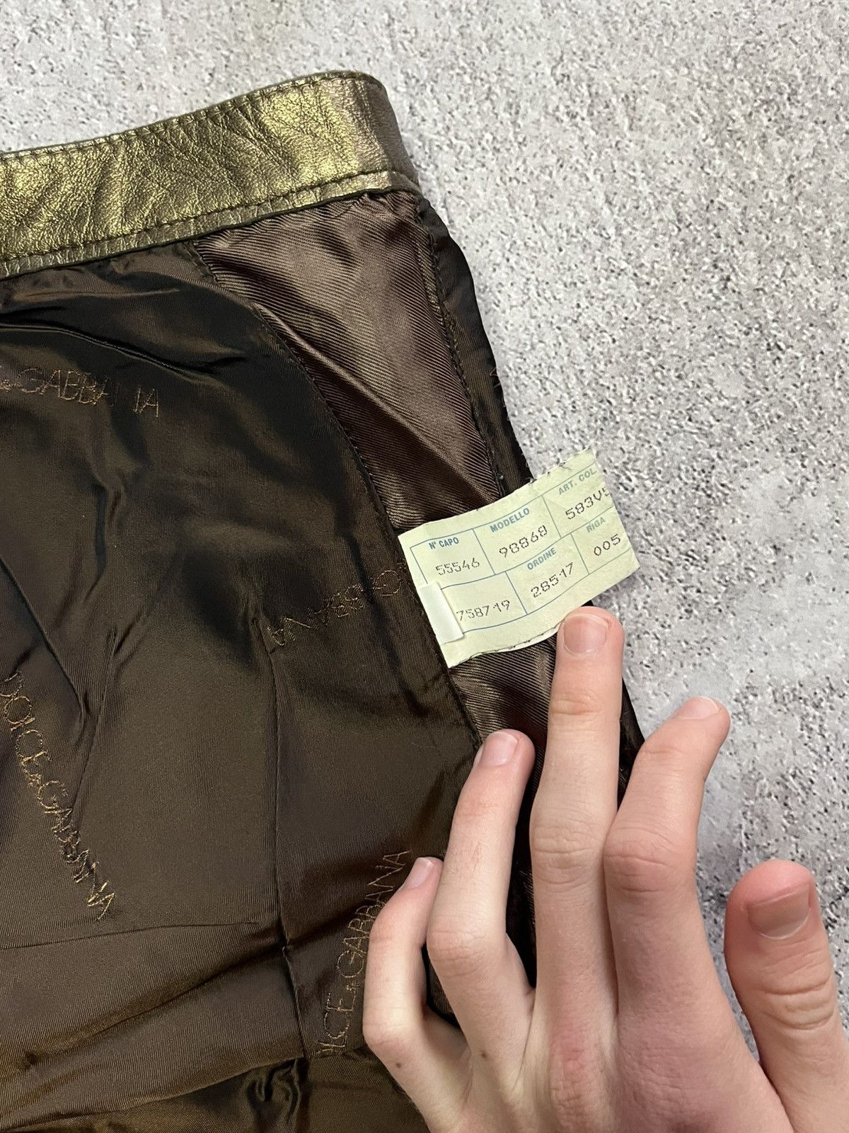 Dolce & Gabbana D&G GRAIL Vogue 2002 Metallic Leather Pants IT40 PATCHWORK Size 27" / US 4 / IT 40 - 20 Thumbnail