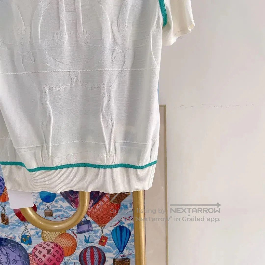 Hermes Hermes Blue Silk T-Shirt Size 34. Size XXS / US 00 / IT 34 - 6 Thumbnail