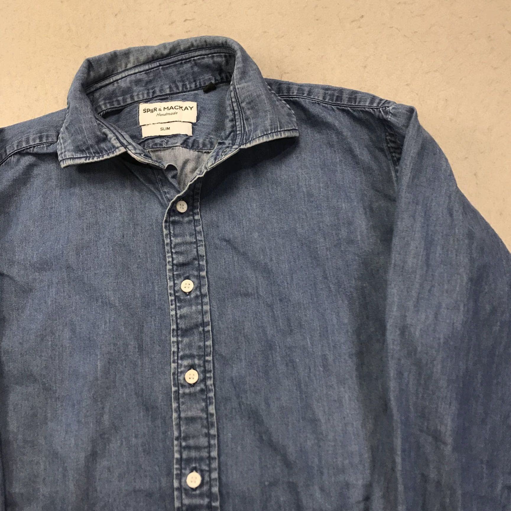 Vintage Spier & Mackay Shirt Mens 15.5 Blue Slim Button-Up Long Sleeve Casual Gift? Size US L / EU 52-54 / 3 - 3 Thumbnail