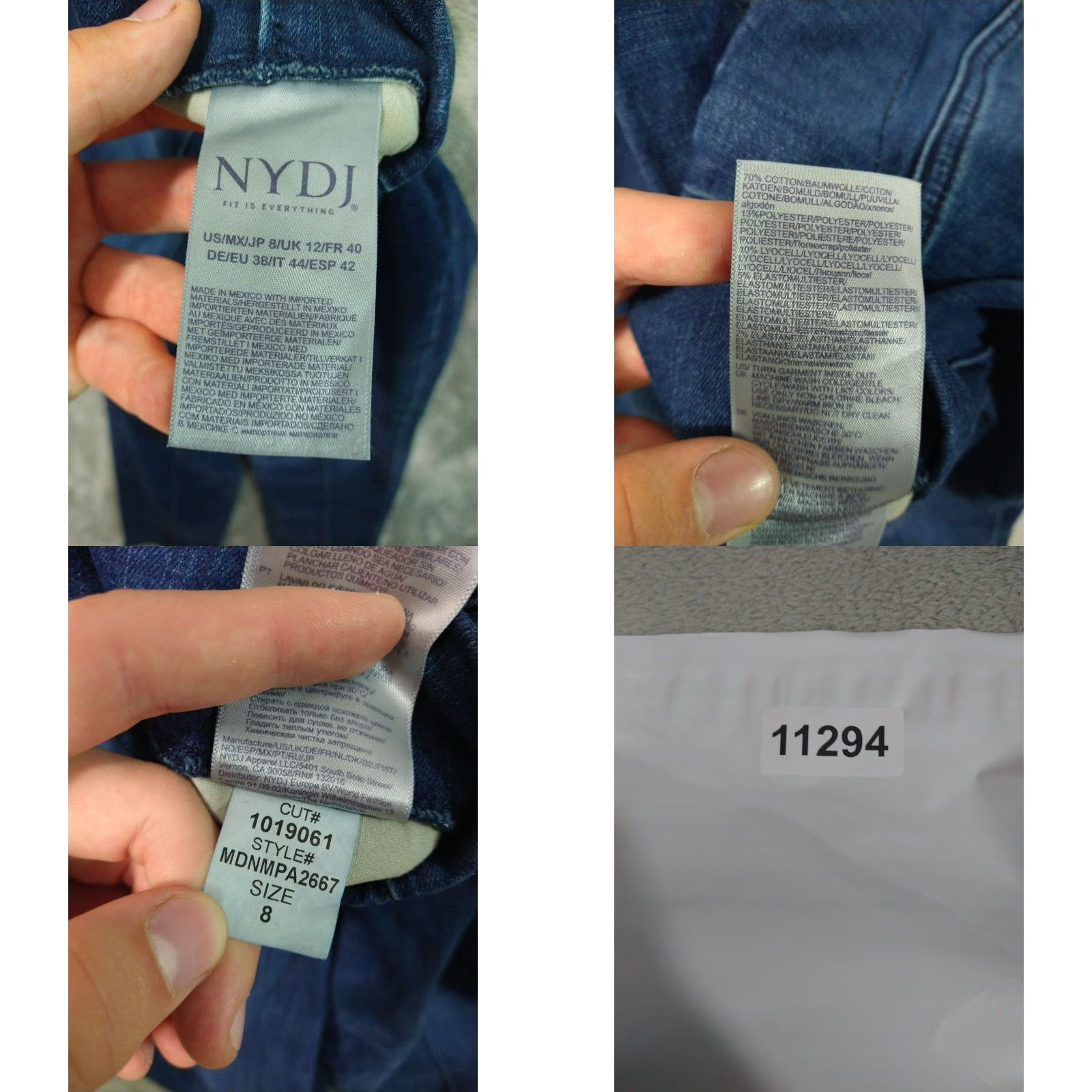 NYDJ NYDJ Jeans Womens 8 Blue Denim Skinny Ankle Pull On Mid Rise Dark Wash - Regular, 26.5in Inseam, Tummy Tuck, Pocket, Stretch, Cotton Polyester, 90s? Size 30" / US 8 / IT 44 - 8 Thumbnail