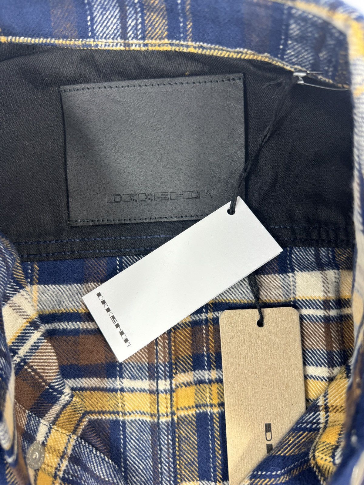 Rick Owens Drkshdw CHECKED COTTON FLANNEL OVERSHIRT Size US XL / EU 56 / 4 - 4 Thumbnail