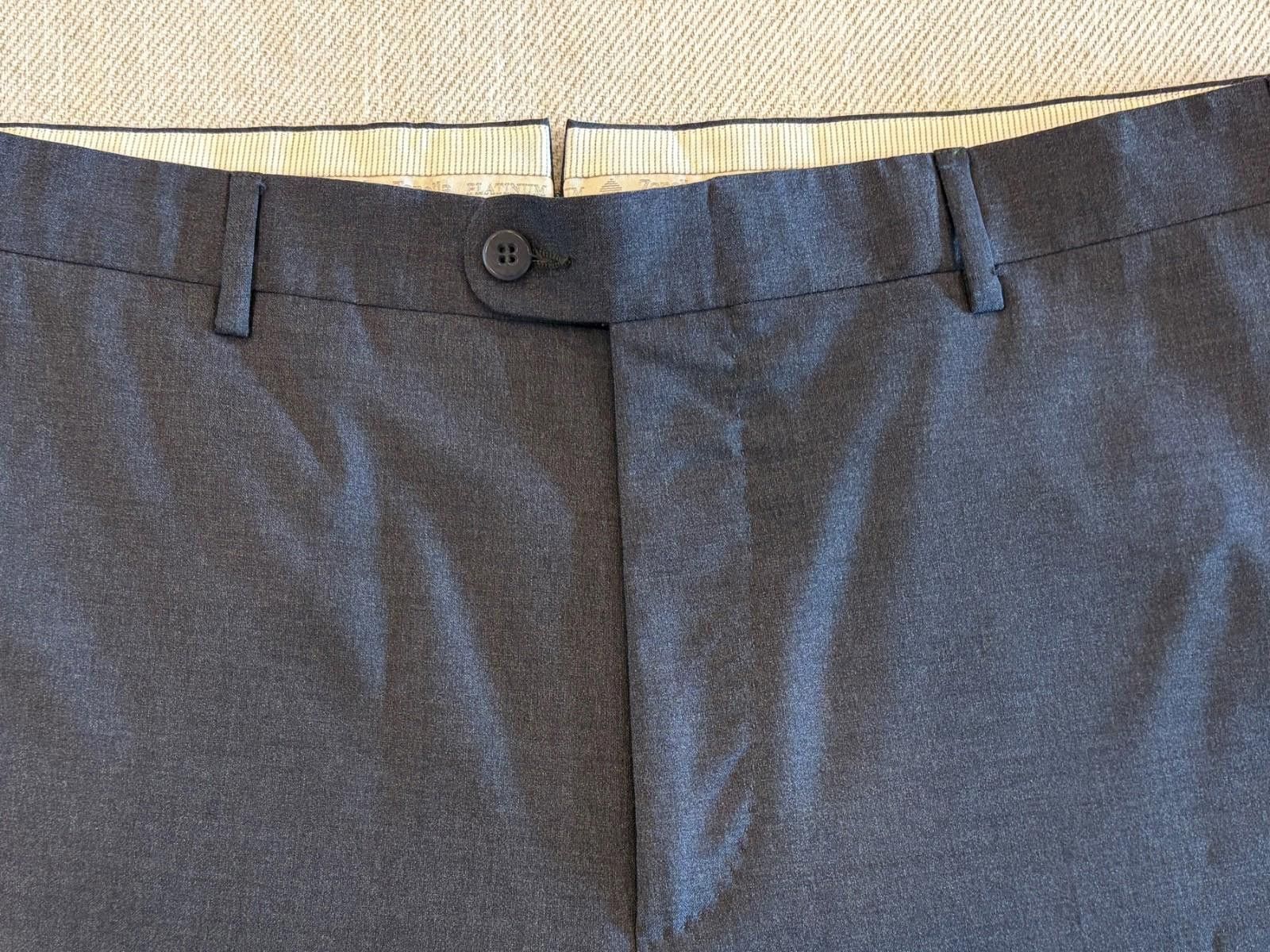 Zanella Zanella Platinum Trousers 36 Regular Charcoal Gray Italy Size US 36 / EU 52 - 4 Thumbnail
