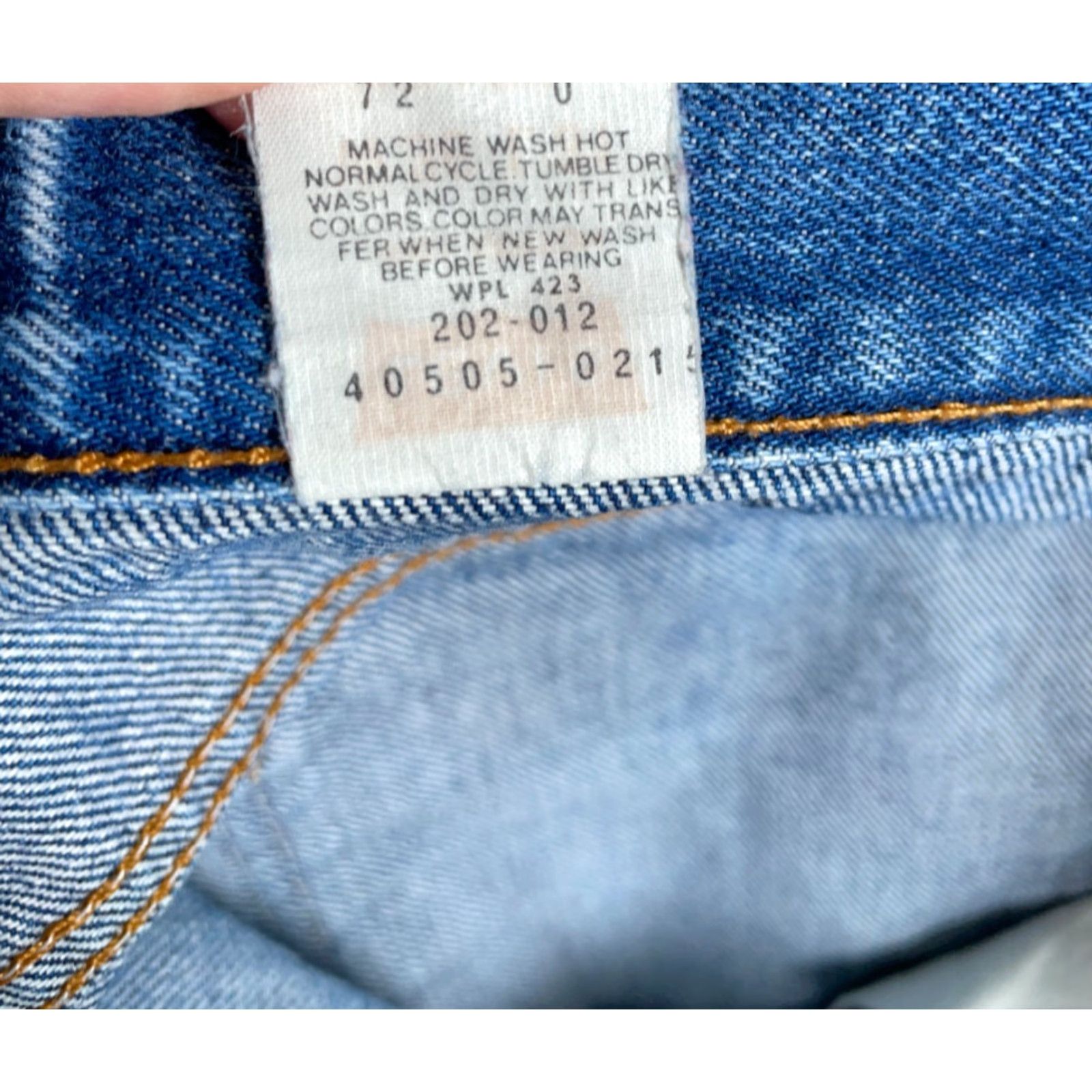 Levi's VINTAGE Levi's 505 Jeans Men's 34 x 30 Blue Distressed 90s Orange Tab Regular Straight Denim Cotton 5-Pocket Distressed Zip Fly Size US 34 / EU 50 - 5 Thumbnail