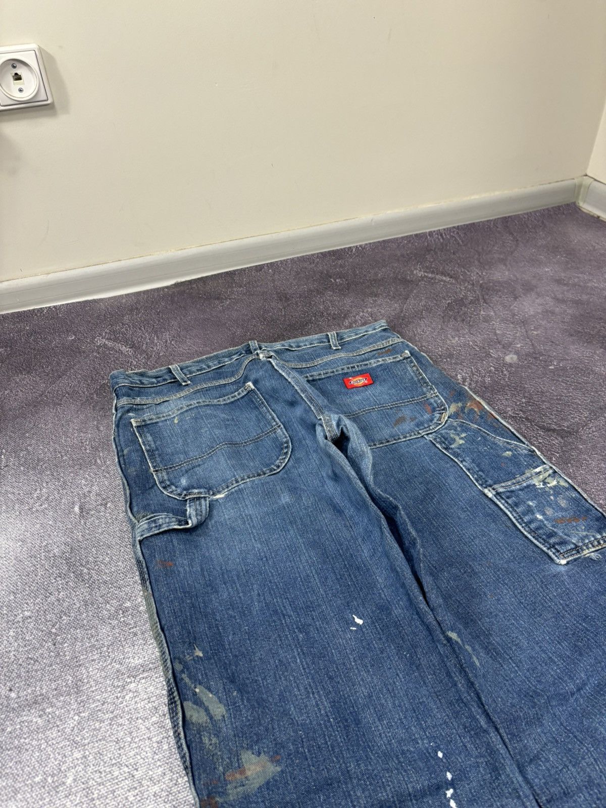 Dickies Vintage Dickies Painted Blue Denim USA Work Hype Baggy Jeans Size US 34 / EU 50 - 6 Thumbnail