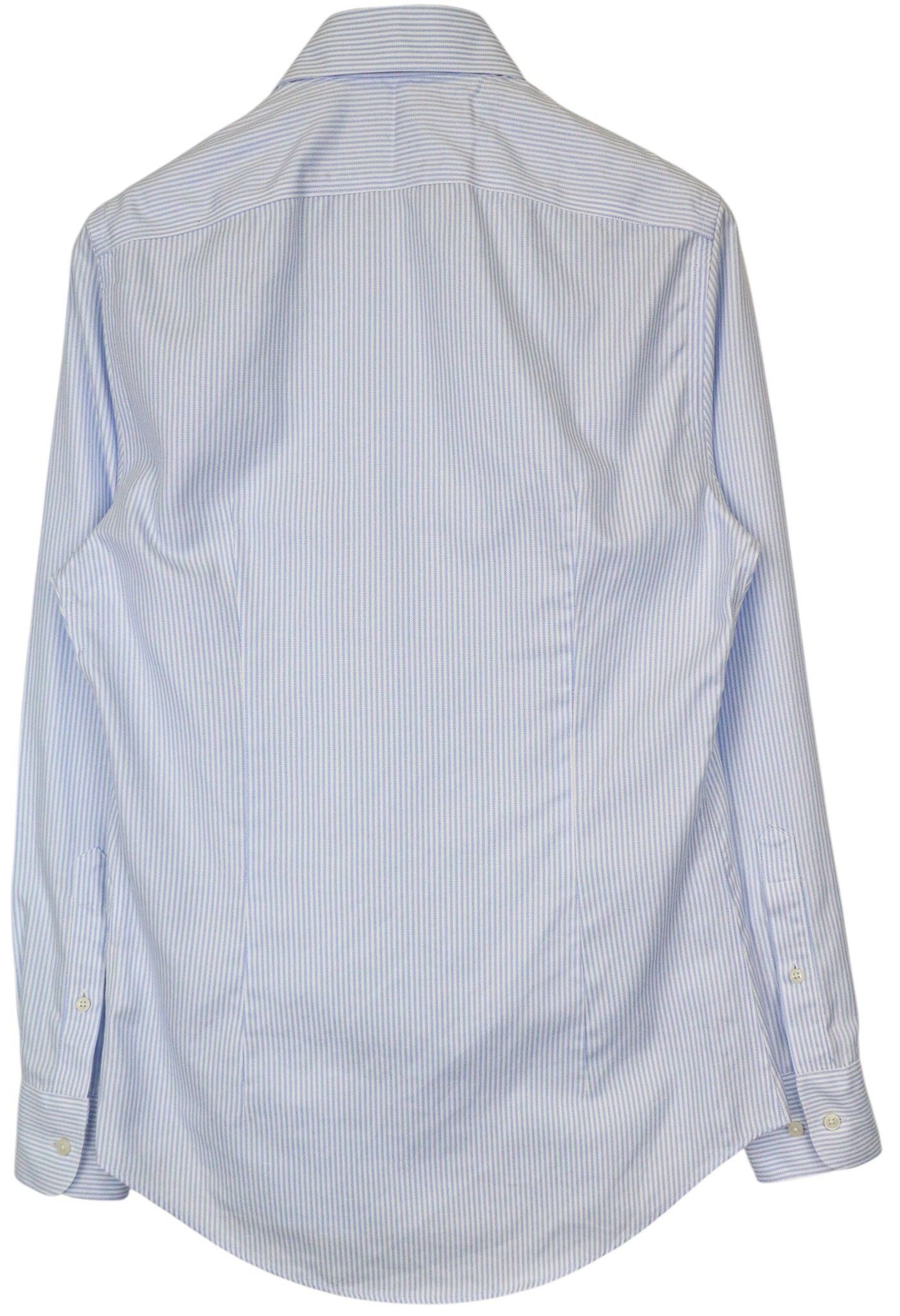 Suitsupply 37/14 1/2 Extra Slim Blue Cotton Striped Shirt 79369 Size 38R - 9 Thumbnail