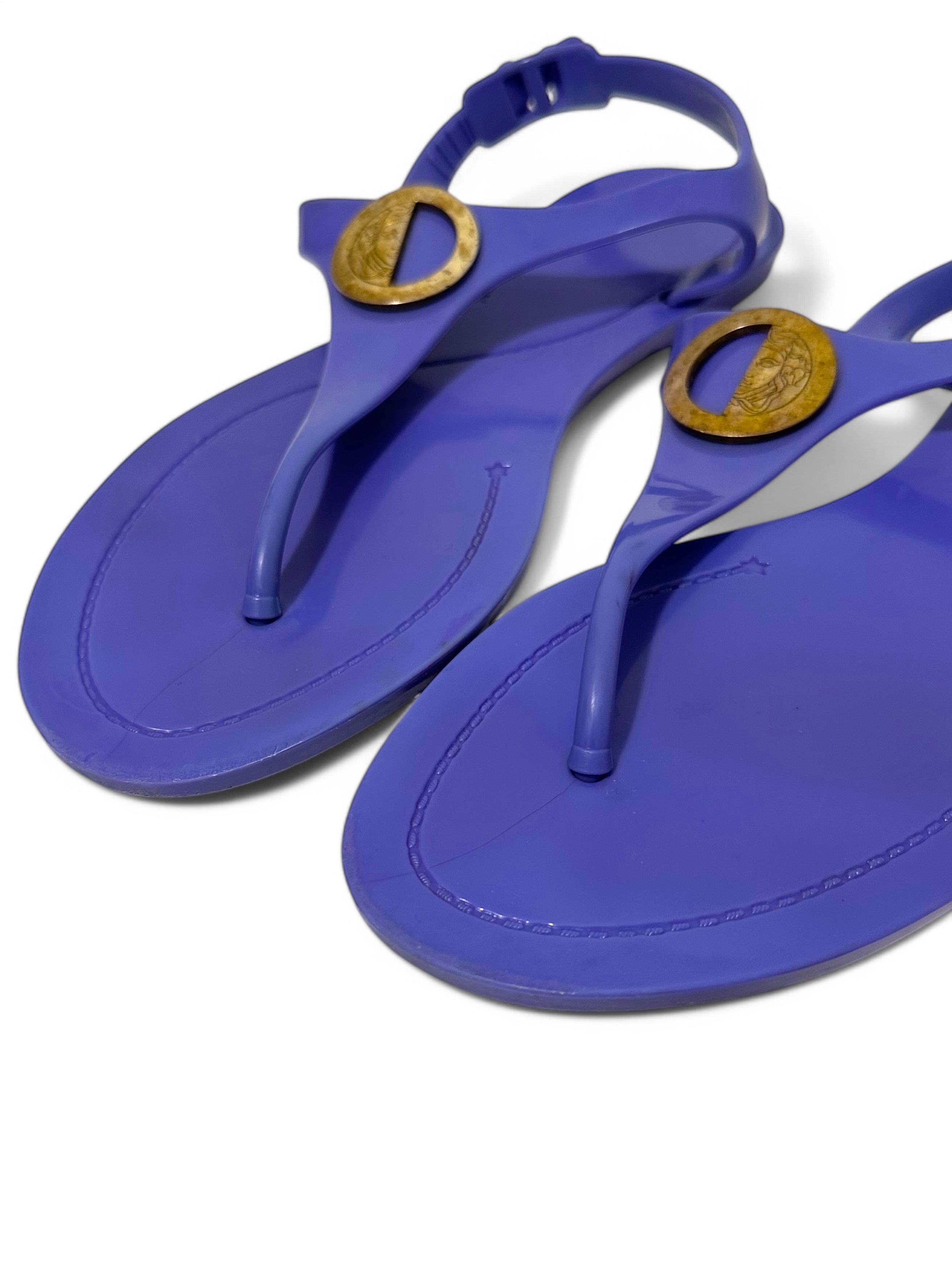 Versace Versace Purple Rubber Sandals 39-US8 Size US 8 / IT 38 - 2 Thumbnail