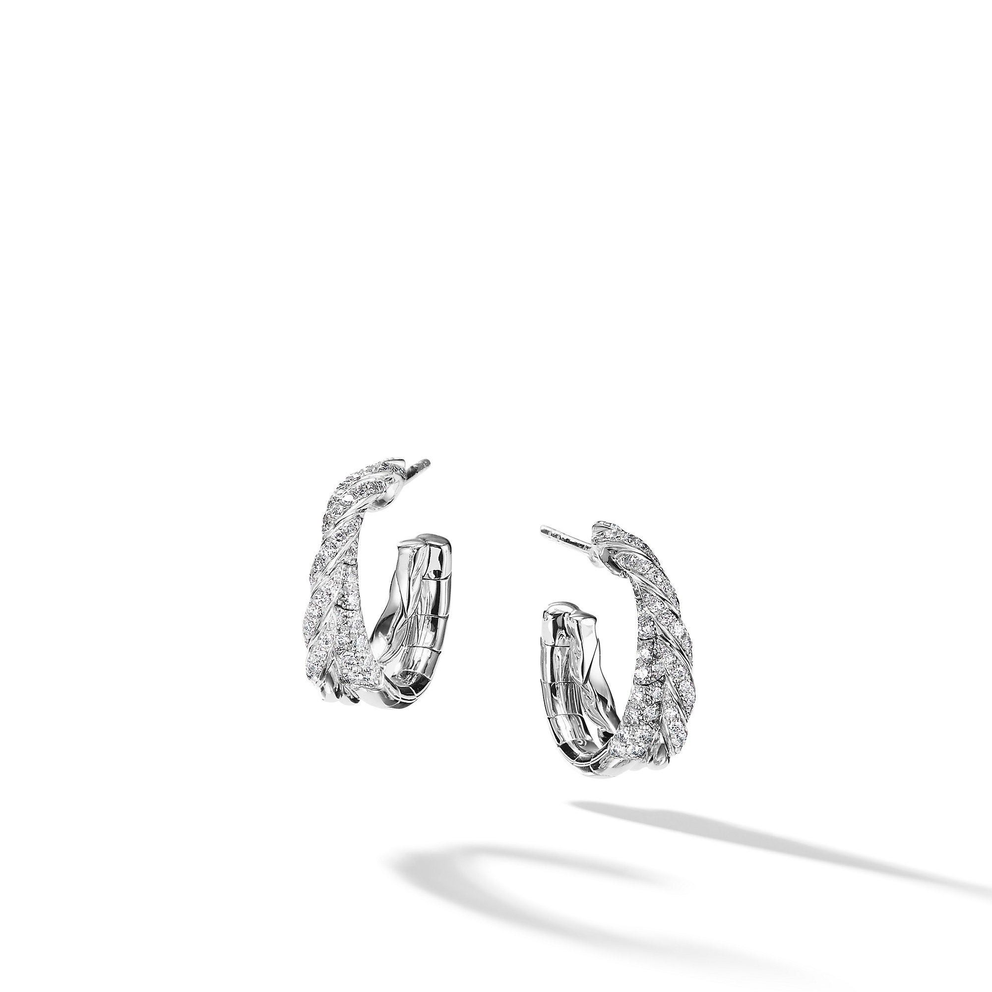 David Yurman o1w1db10325 Earrings in 18K White Gold with Diamonds Size ONE SIZE - 1 Thumbnail