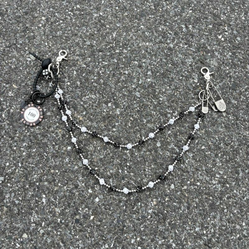 Japanese Brand × Jewelry Retro Bilayer Black White lucky Dice Baccarat Pearl Chain Size ONE SIZE - 16 Thumbnail