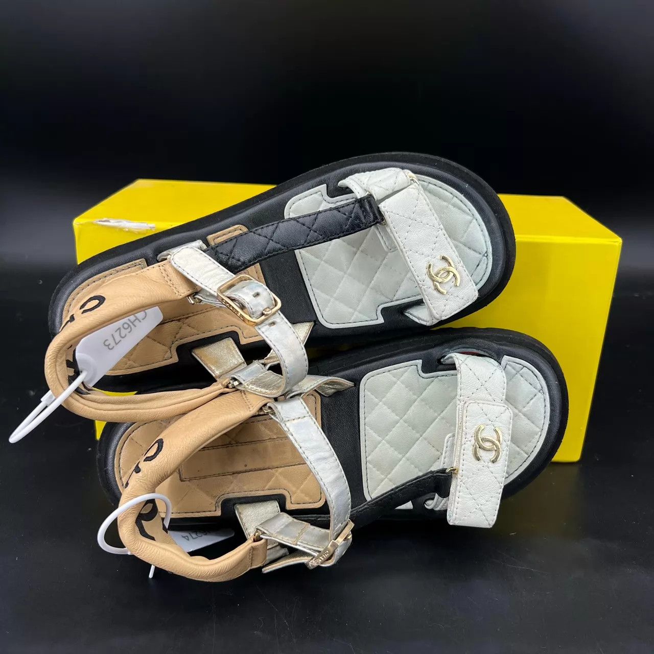 Chanel Chanel 22S Velcro Color Blocked Platform Sandals Size US 6 / IT 36 - 2 Thumbnail