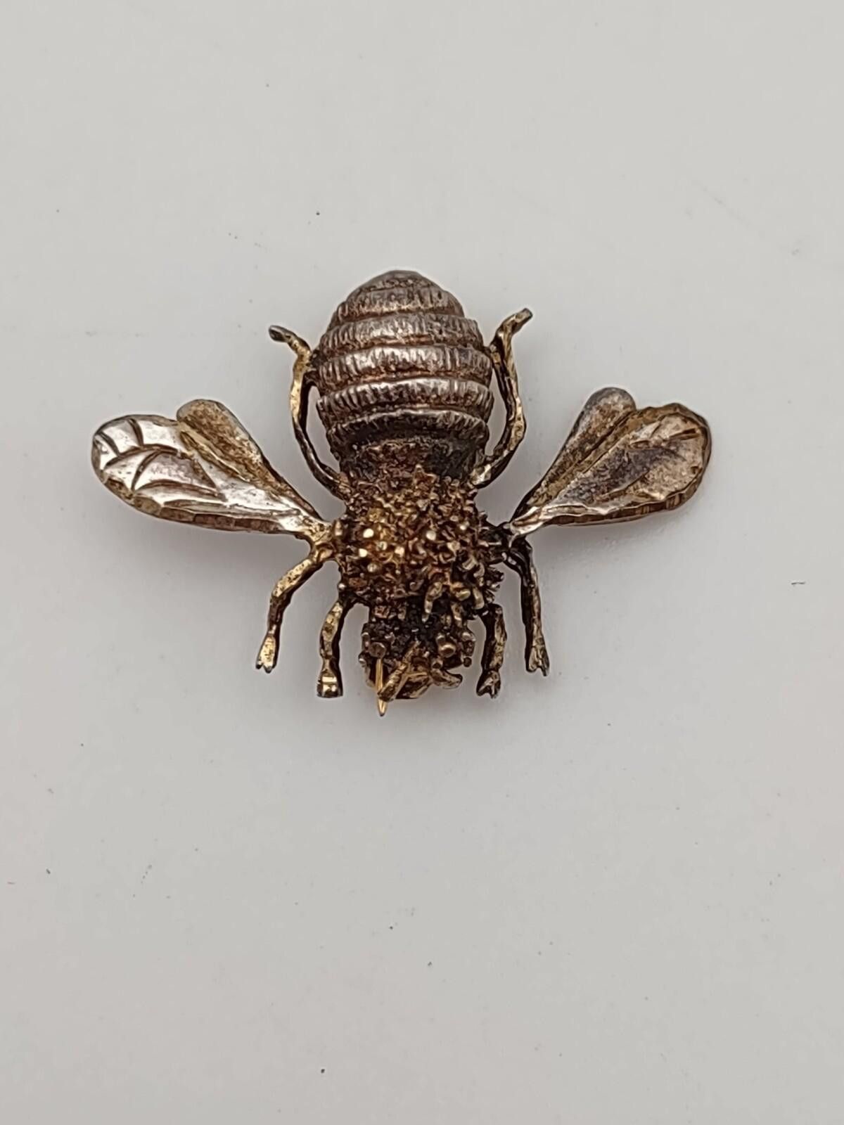 The Unbranded Brand Vintage Sterling Silver Bee Brooch 925 MEX Eagle Mark Pin Size ONE SIZE - 1 Thumbnail