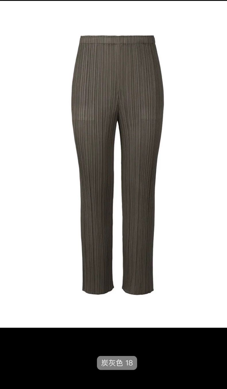 Issey Miyake Issey Miyake size:2 Charcoal grey pleated straight-leg pan Size 31" - 5 Thumbnail