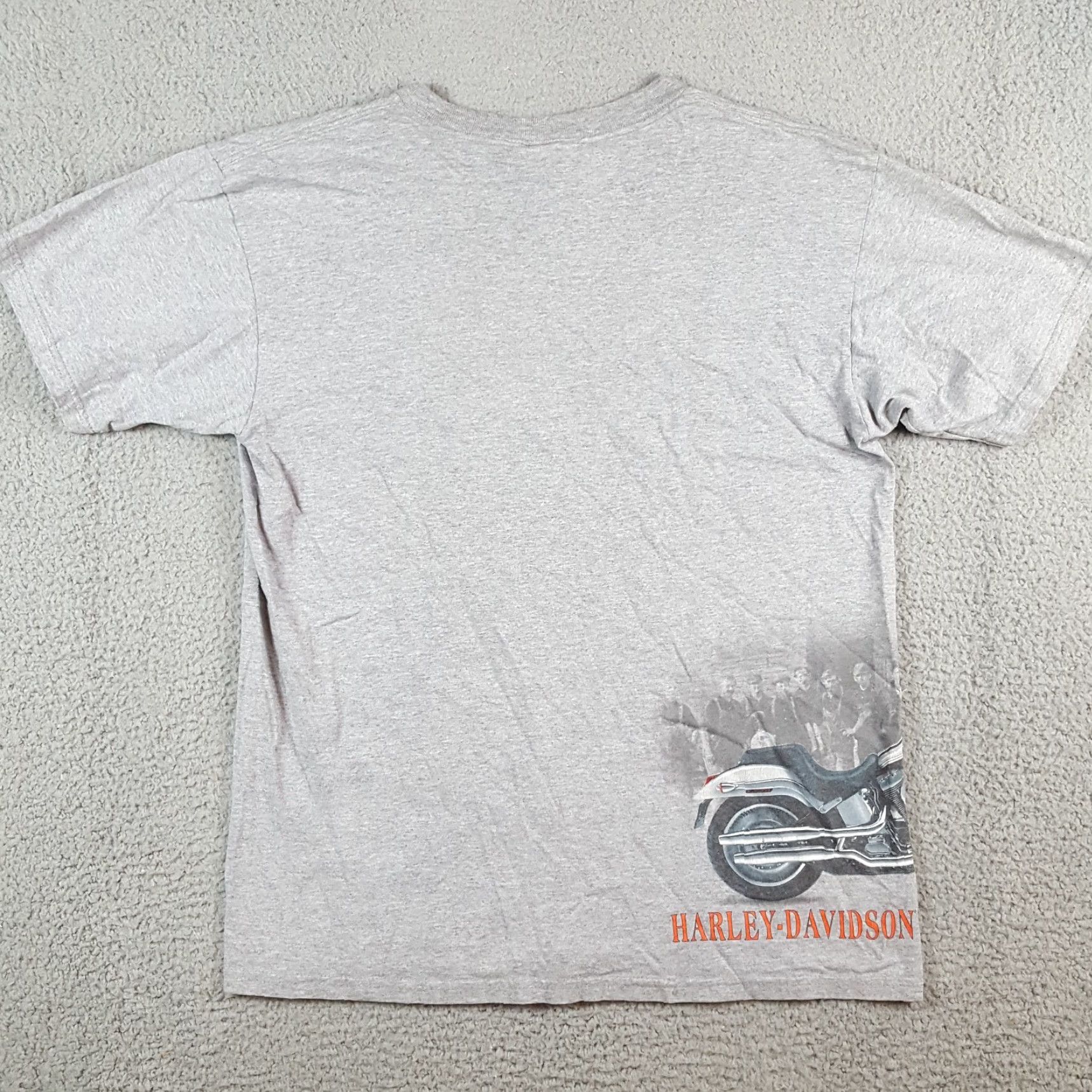 Harley Davidson VINTAGE Harley-Davidson Mens T-Shirt Motorcycle Wrap Around Pocket Biker 2000s Grunge 90s Gray Size M Size US M / EU 48-50 / 2 - 5 Thumbnail