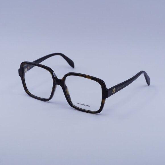 Alexander McQueen Alexander McQueen AM0286O 002 Eyeglasses Havana 55mm Square Size ONE SIZE - 6 Thumbnail