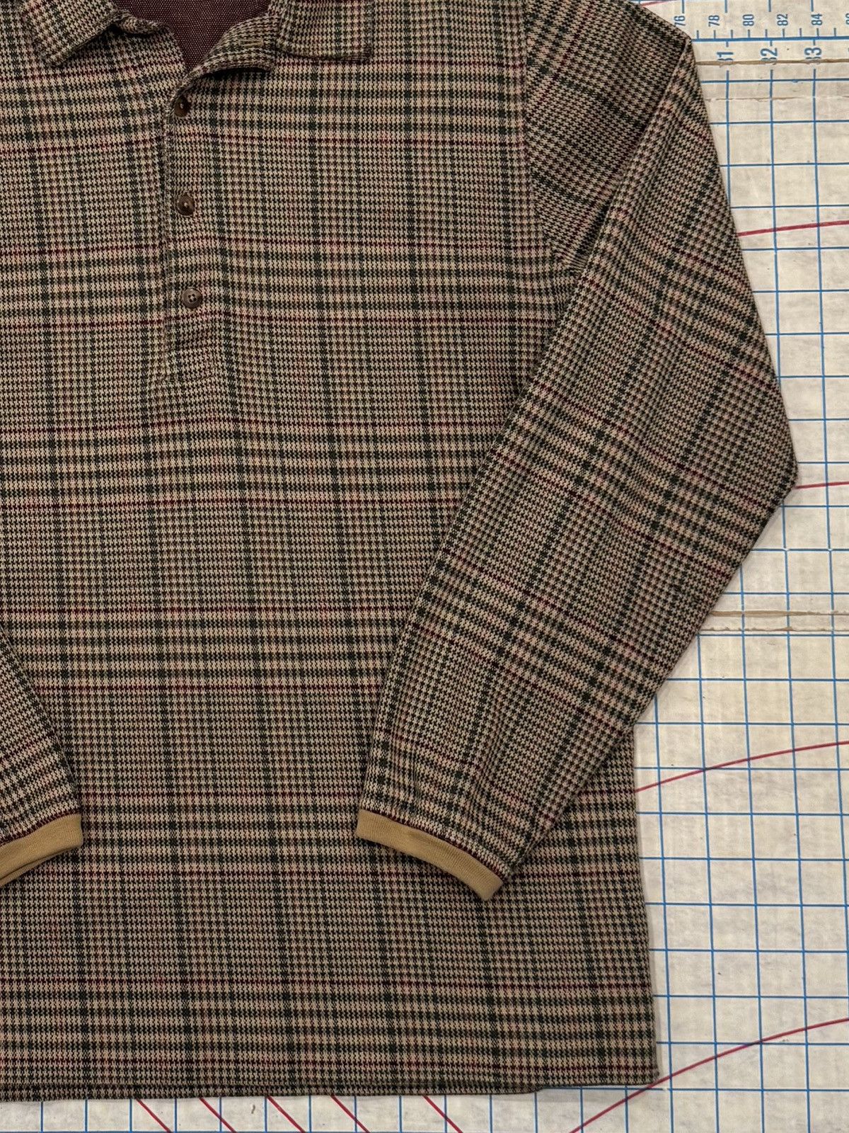 Lands' End Vintage Lands End Long Sleeve Polo Shirt Brown Checkered Size US M / EU 48-50 / 2 - 7 Thumbnail