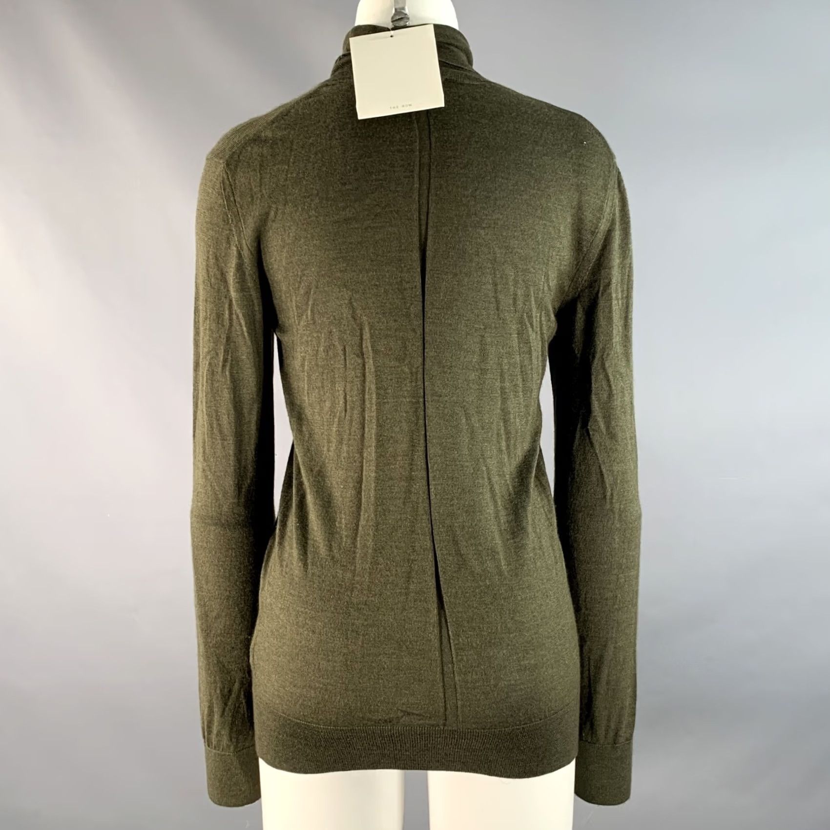The Row THE ROW Olive Cashmere / Silk Knitted Turtleneck Sweater S Women Size S / US 4 / IT 40 - 3 Thumbnail