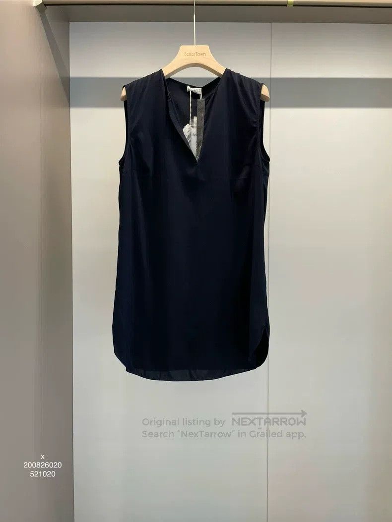 Brunello Cucinelli Brunello Cucinelli Navy Silk Beaded Vest Size M / US 6-8 / IT 42-44 - 1 Thumbnail