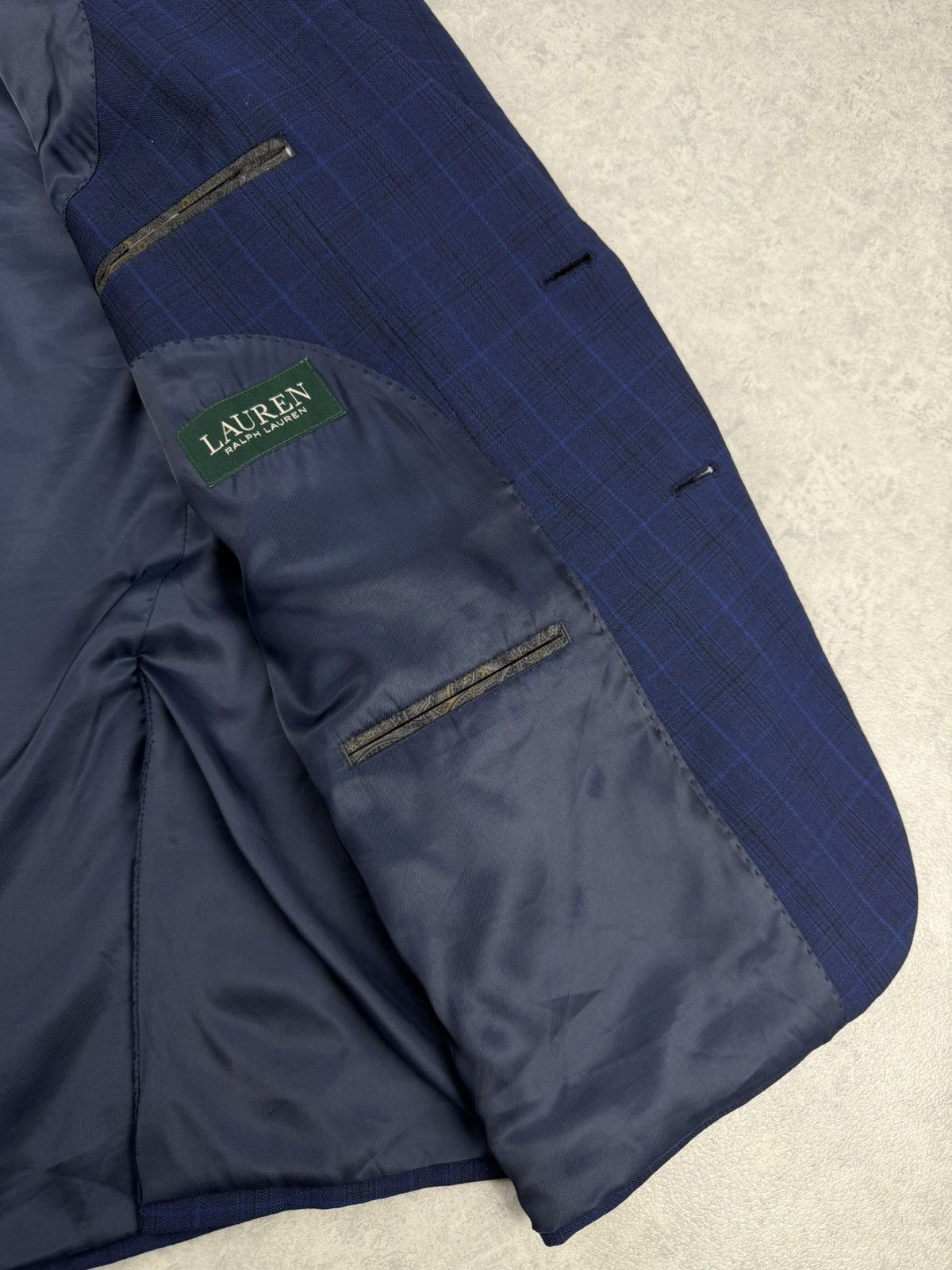 Ralph Lauren Ralph Lauren Blue Check Wool Blazer 48R Mens Sport Coat Size 48R - 9 Thumbnail