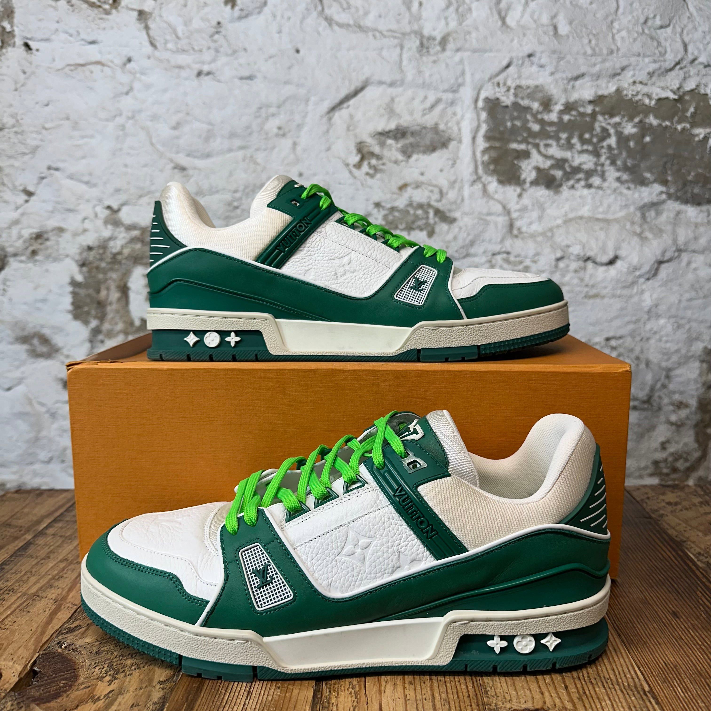 Louis Vuitton Louis Vuitton Green White Trainer Sneaker Sz 10.5 (9LV) Size US 10.5 / EU 43-44 - 1 Thumbnail