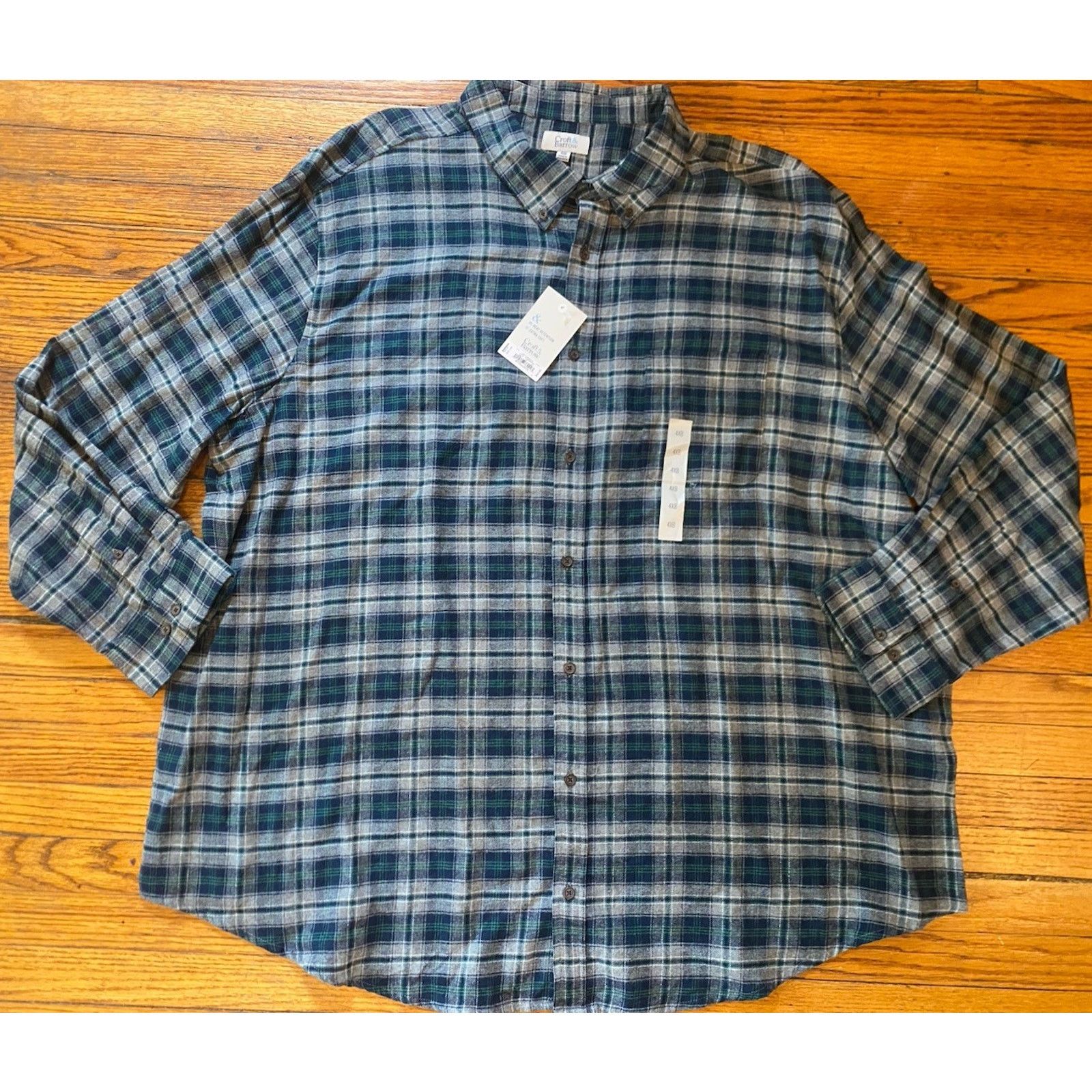 Croft & Barrow NWT Croft & Barrow Soft Flannel Button Up Shirt Mens 4XB Size US XXL / EU 58 / 5 - 1 Thumbnail