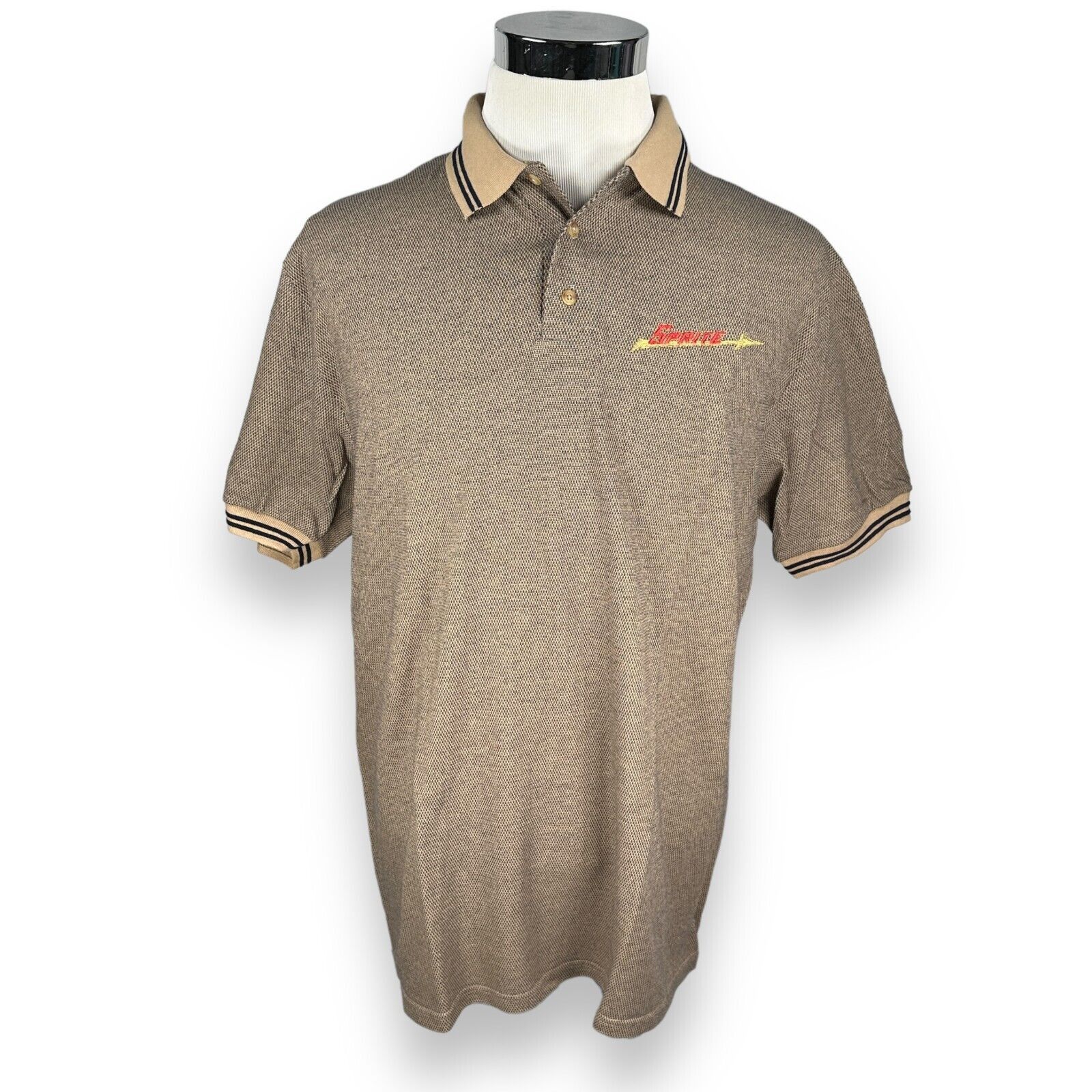 Hanes Vintage Austin Healey Sprite Car Polo Shirt Men’s SZ L Brown Size US L / EU 52-54 / 3 - 1 Thumbnail