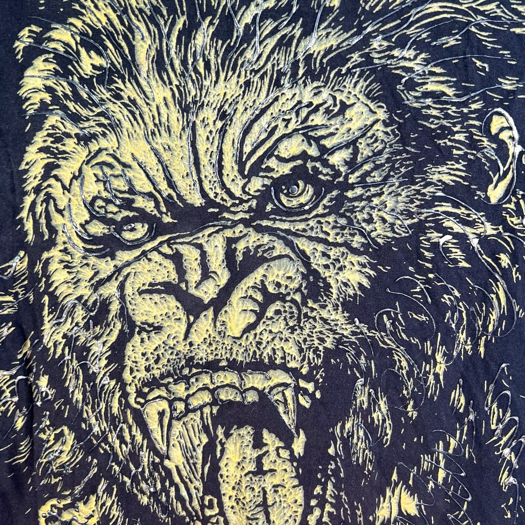 Vintage VINTAGE LOOX T-Shirt 2XLT Black 3D Embossed Gorilla Y2K 90s Hip Hop Mens Size US XXL / EU 58 / 5 - 2 Thumbnail