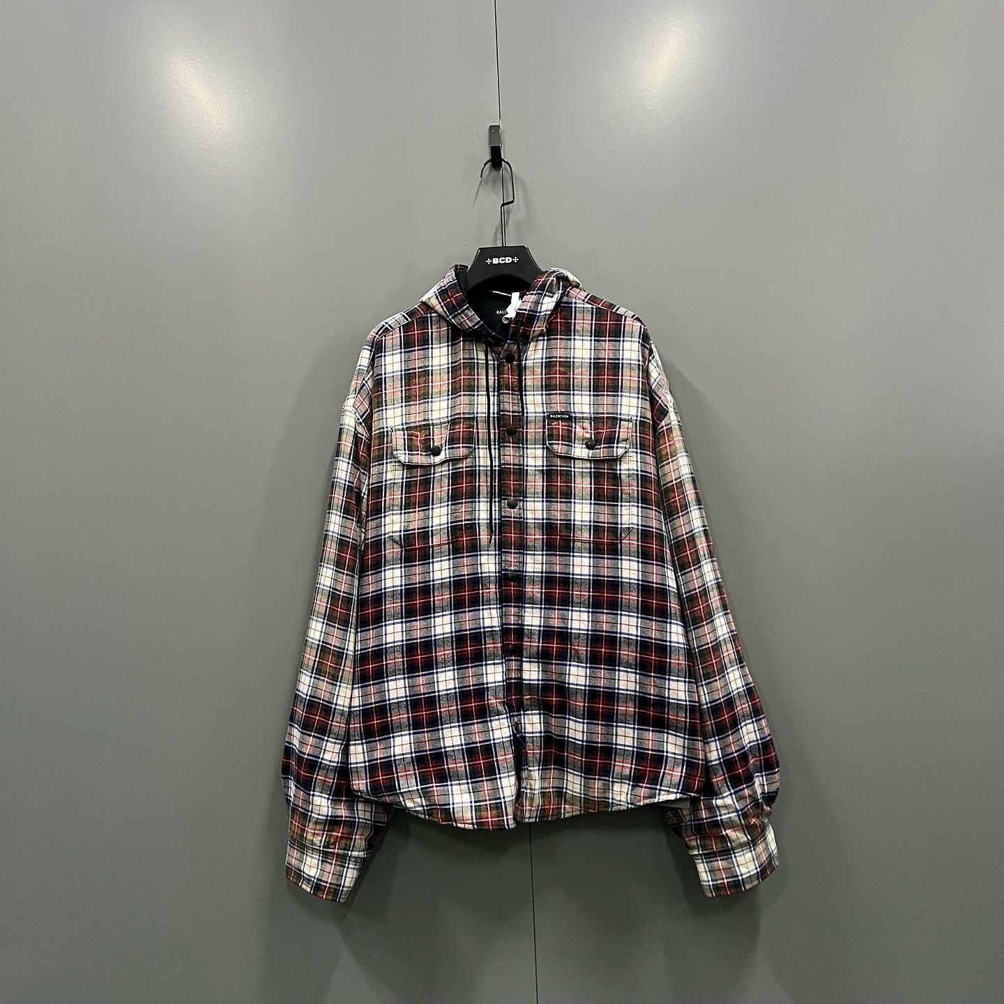 Balenciaga Balenciaga Plaid Hooded Shirt Size XXS Size US XXS / EU 40 - 1 Thumbnail