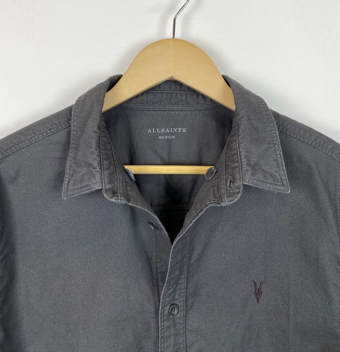 Allsaints ALLSAINTS Huntingdon Long Sleeve Buttons Down Shirt Grey Size US M / EU 48-50 / 2 - 4 Thumbnail