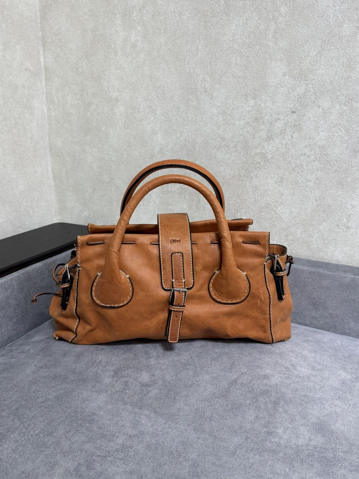 Chloe Chloé Large Edith Satchel Travel Leather Bag Brown Woman’s Size ONE SIZE - 2 Thumbnail