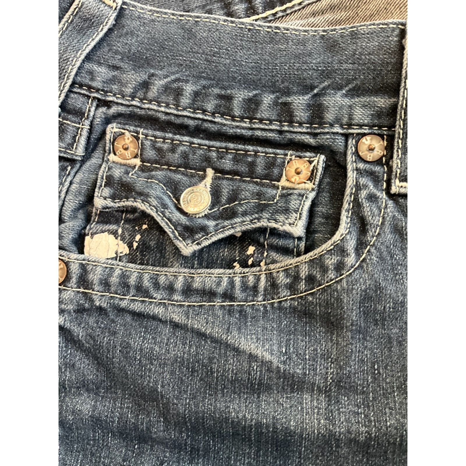 True Religion True Religion Jeans Womens Joey Twisted Flare Mid Rise 5-Pocket Denim USA Size 33 Blue Dark Wash 100% Cotton Logo Embroidered Zipper Button N/A Size 24" / US 00 / IT 34 - 6 Thumbnail