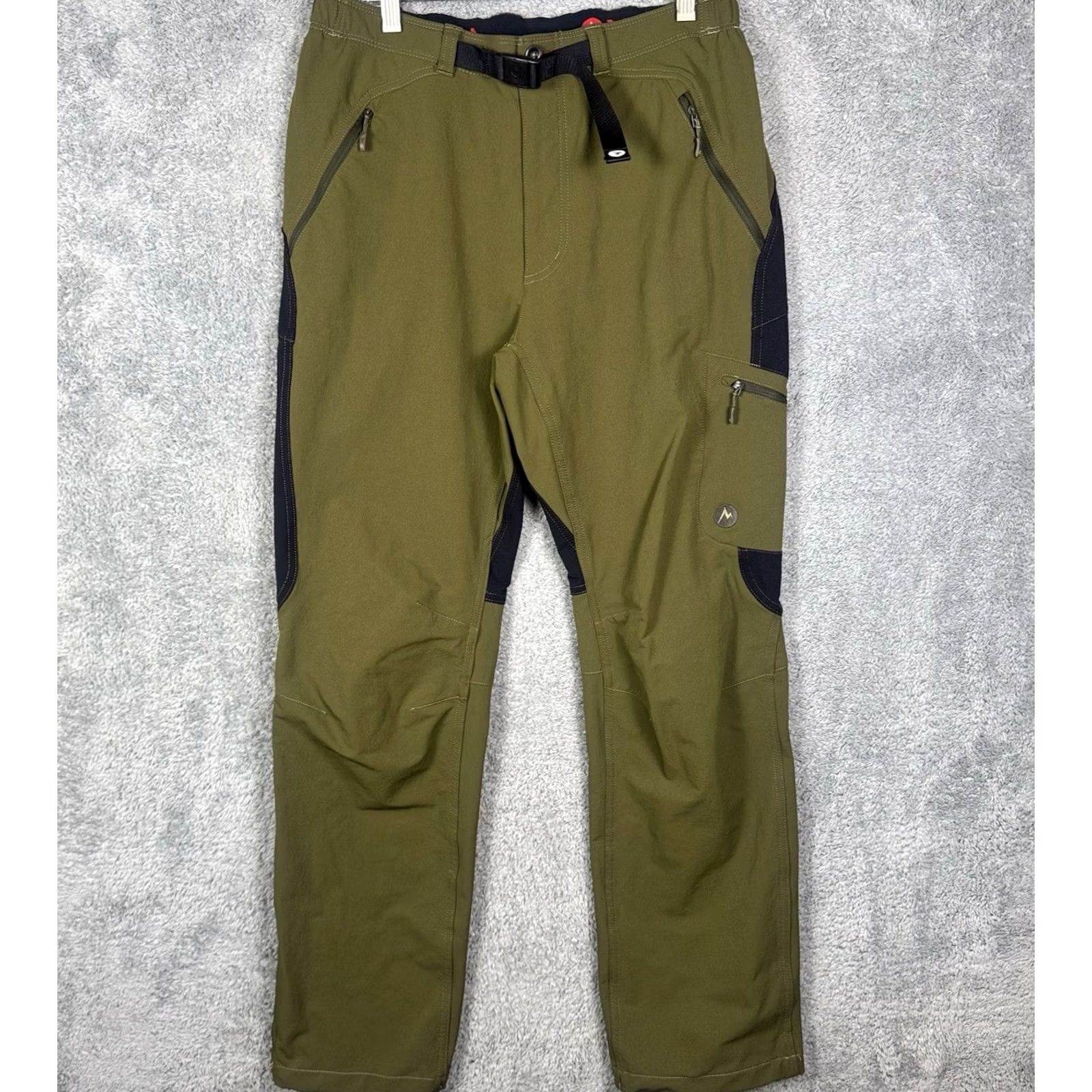 Marmot Marmot Pants Mens L 30x30 Softshell Tech Cargo Belted Olive Highland Performance Size US 33 - 2 Thumbnail