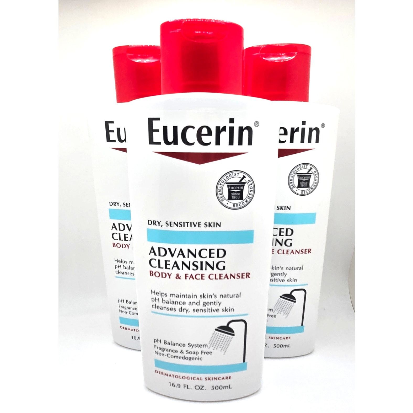 Other New Eucerin Advance Cleansing Body & Face Cleanser 3-pack Size ONE SIZE - 1 Thumbnail