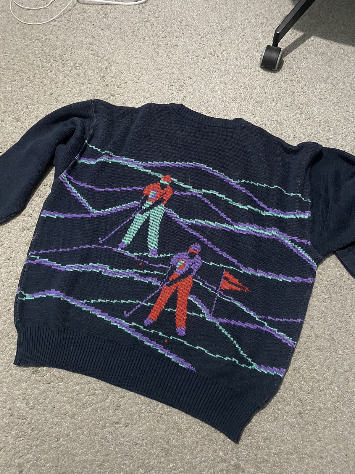 Adidas × Vintage Adidas Golf L Vintage Jumper Sweater 80s All over Print y2k Size US L / EU 52-54 / 3 - 16 Thumbnail