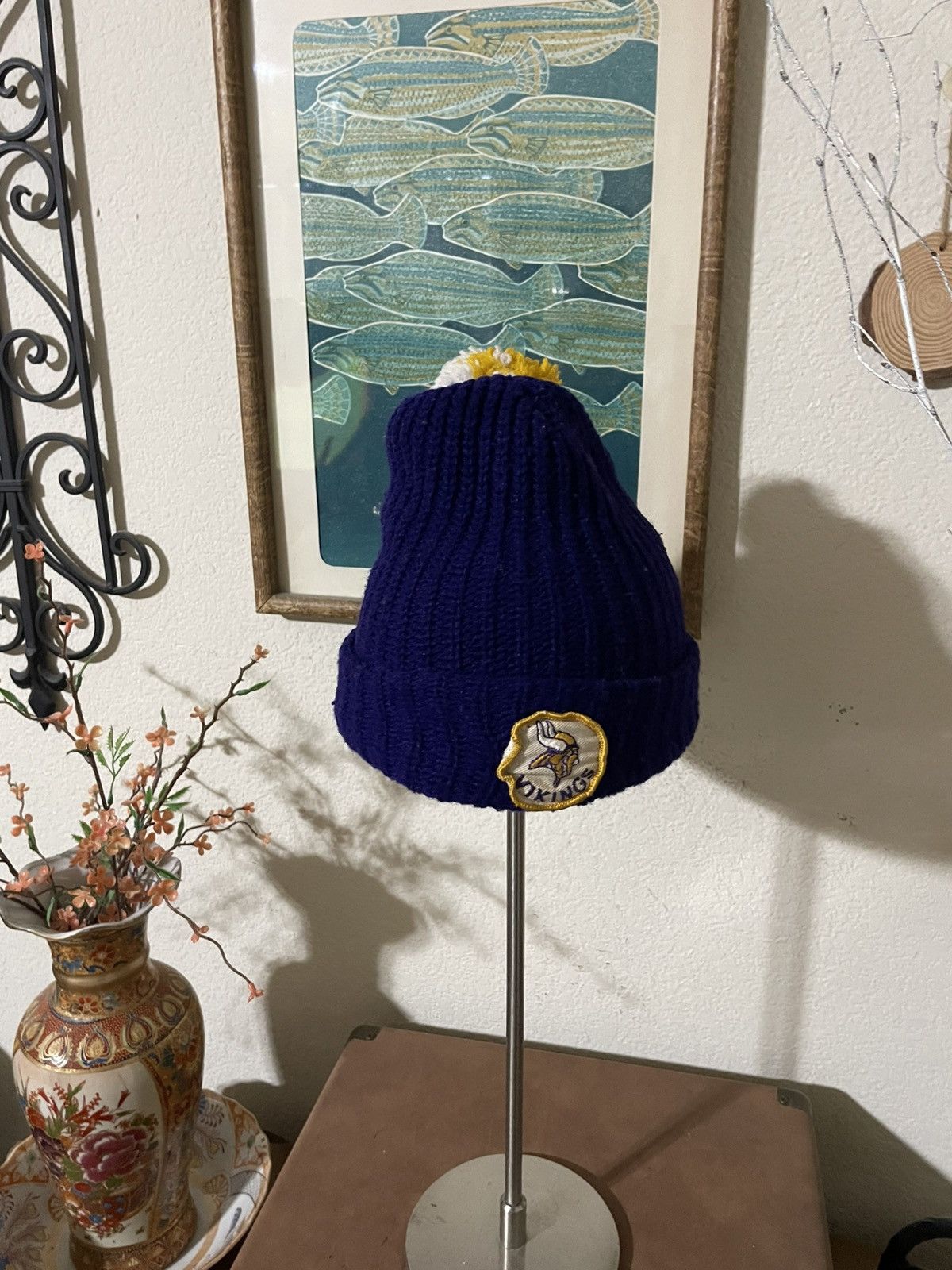 NFL × Vintage Minnesota Vikings Beanie w/ Pom Pom Size ONE SIZE - 1 Thumbnail