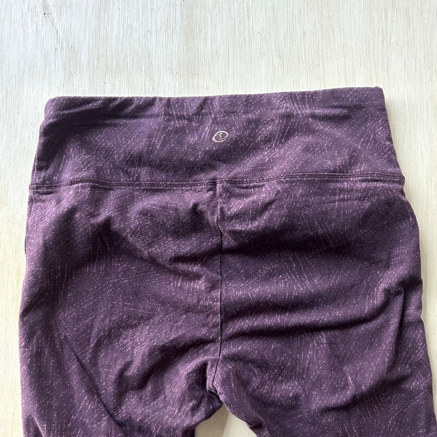 Spalding VINTAGE Spalding Leggings Womens Large Purple High Rise Ankle Flecked Yoga Gym Running Size 36" / US 14 / IT 50 - 3 Thumbnail
