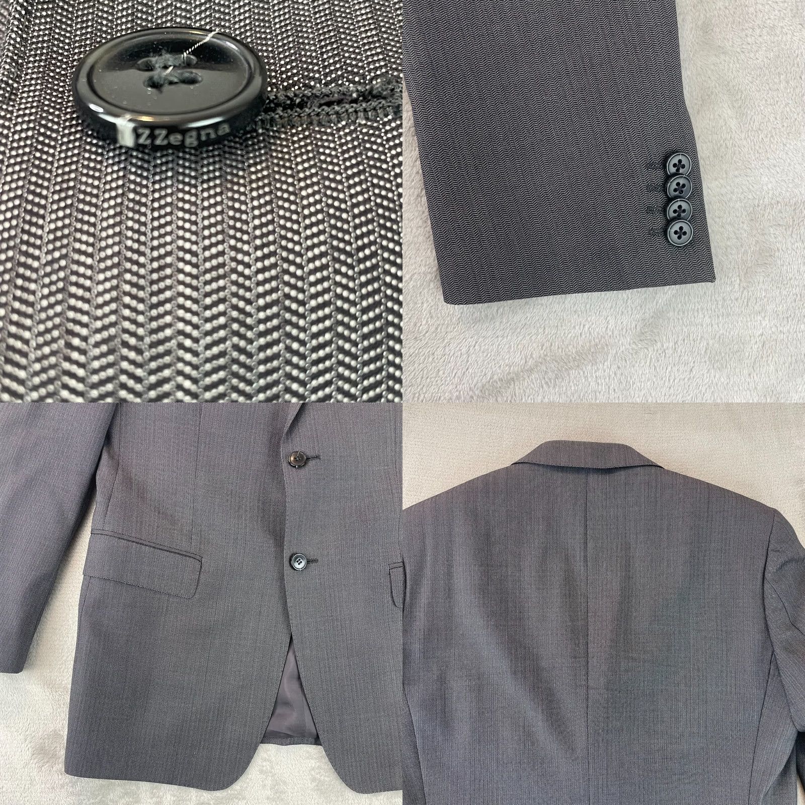 Ermenegildo Zegna Ermenegildo Zegna Blazer Sport Coat 40R Gray Wool Herringbone Designer Mens Size 40R - 8 Thumbnail