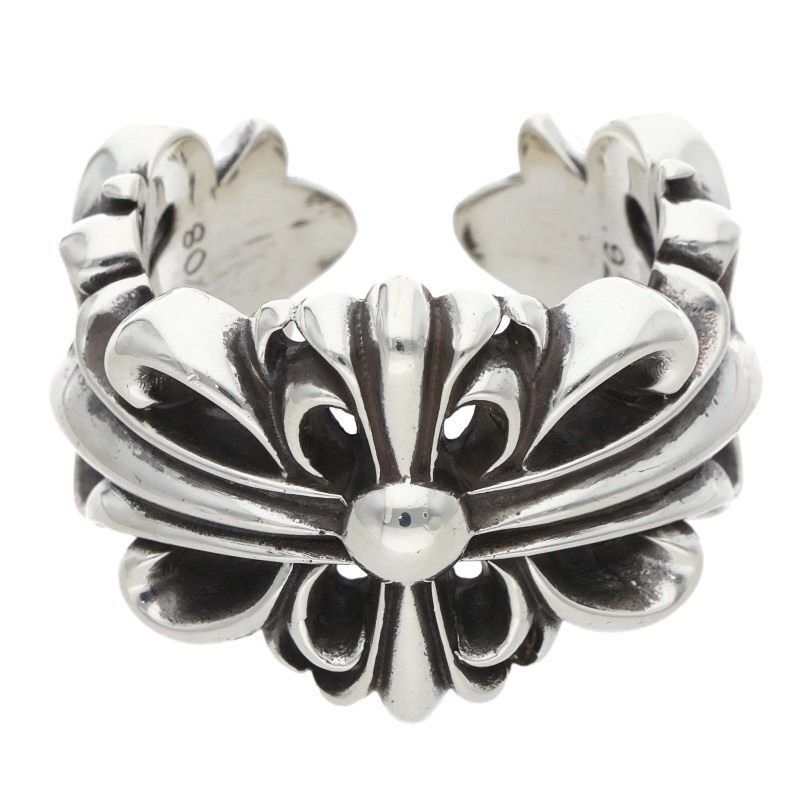 Chrome Hearts Chrome Hearts Double Floral Cross Silver Ring Size ONE SIZE - 1 Thumbnail