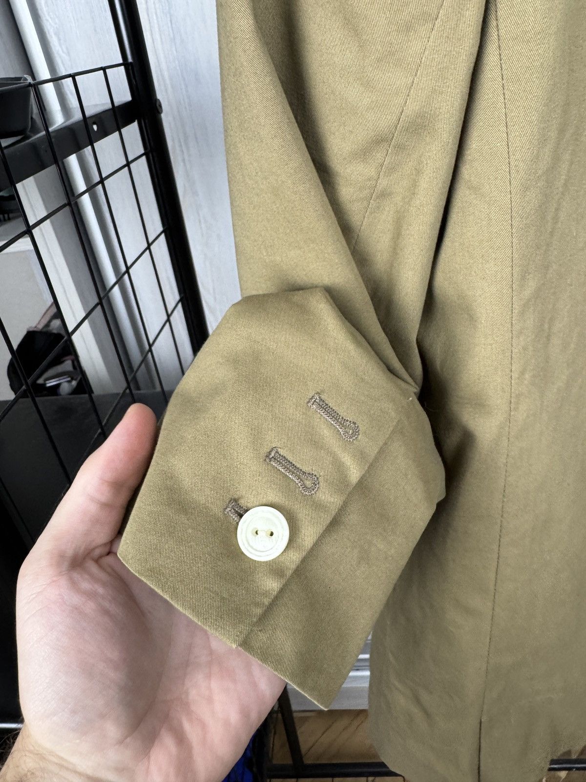 DAKS Daks London cotton beige unlined 3 button blazer Size L / US 10 / IT 46 - 11 Thumbnail