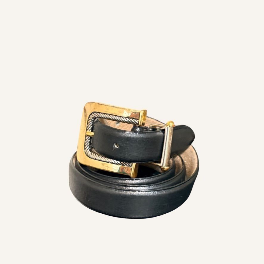 Other Vintage Millennium Genuine Leather 38" Belt Black Silver Gol Size ONE SIZE - 1 Thumbnail