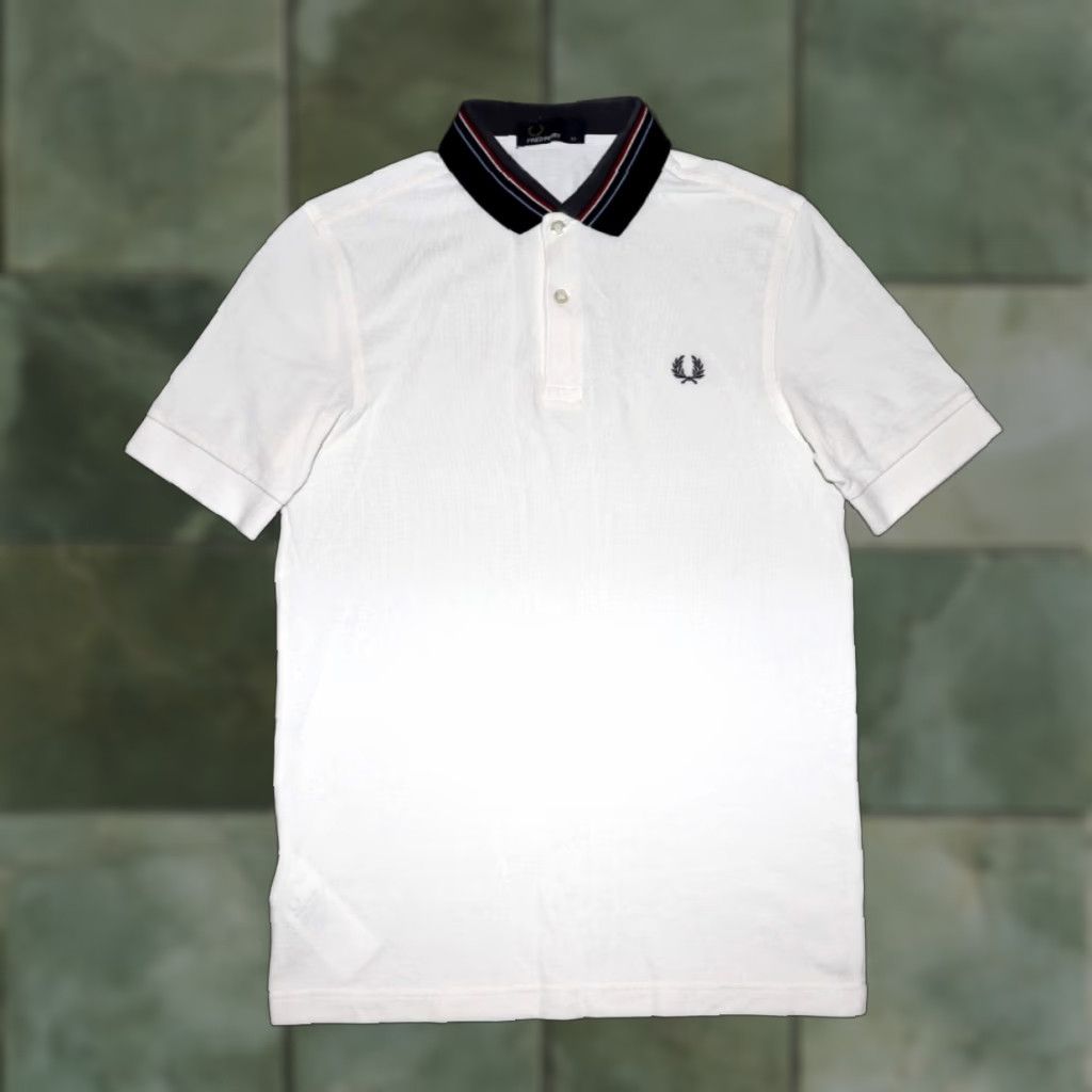 Fred Perry Fred Perry Polo Shirt Short Sleeve Striped Collar White XS 100% Cotton Men Polo Shirt XS White Fred Perry M6504 Size US XS / EU 42 / 0 - 1 Thumbnail