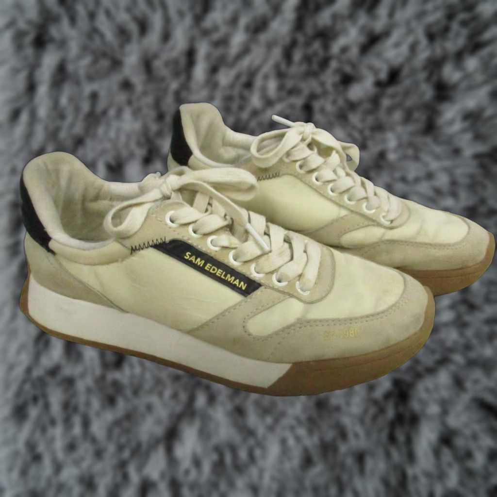 Sam Edelman Sam Edelman Layla Sneakers 9 M Casual Ivory Women's Shoes Suede Colorblock Athletic Sneaker M Womens Shoes Size US 9 / IT 39 - 1 Thumbnail