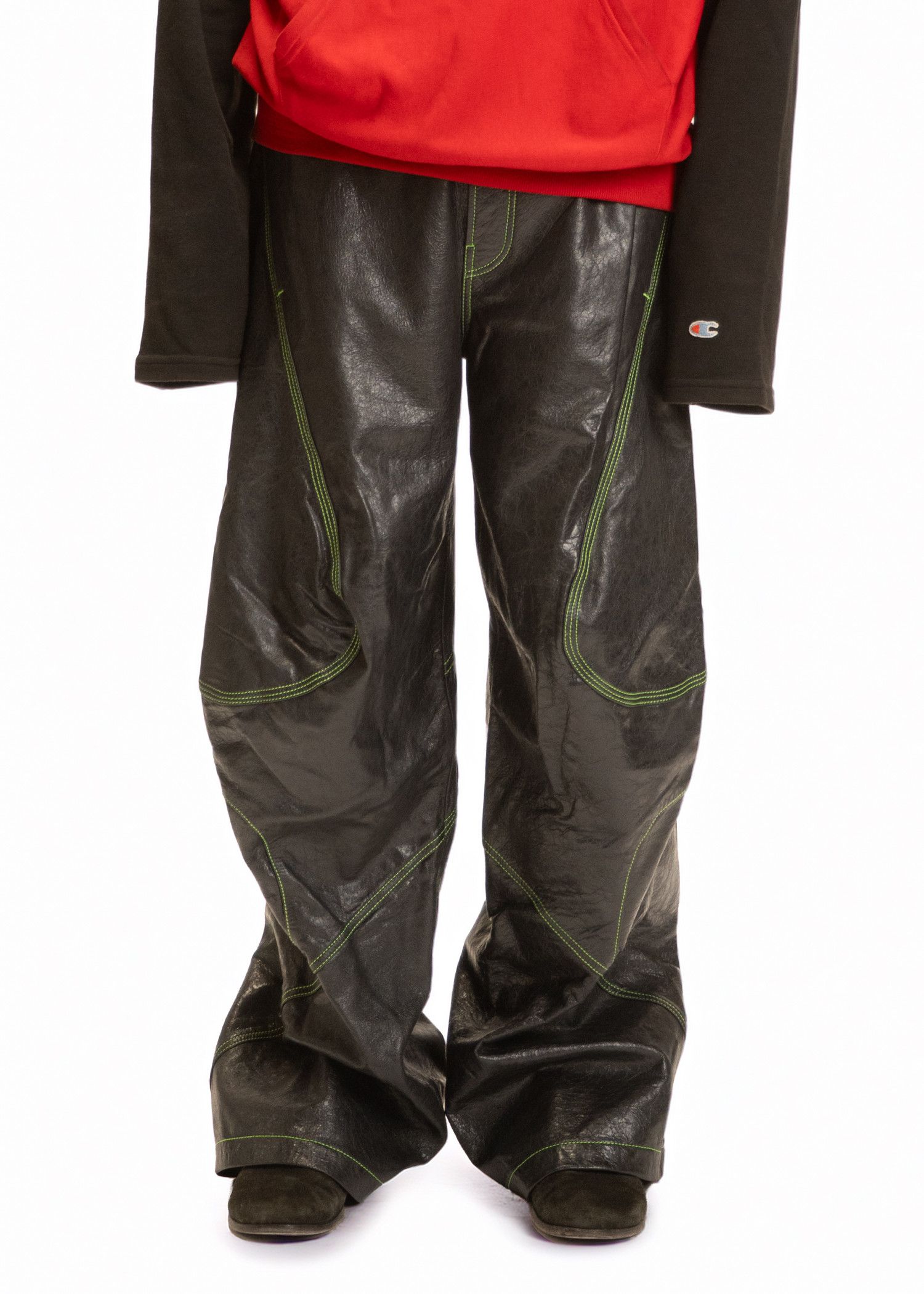 Acne Studios Acne Studios Lorgata Embroidered Leather Trousers Size US 32 / EU 48 - 1 Thumbnail