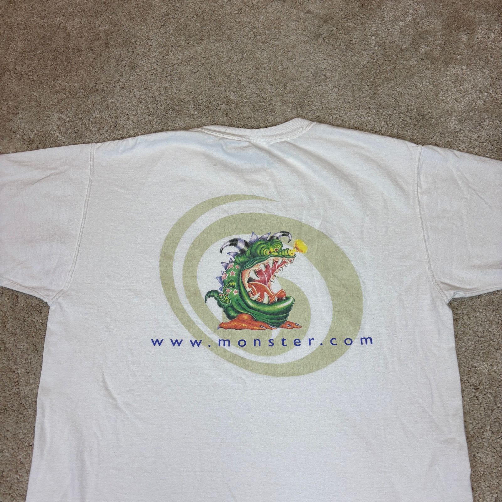 Fruit Of The Loom × Vintage Vintage Y2K Monster.Com Job Board Short Sleeve Shirt Large Size US L / EU 52-54 / 3 - 2 Thumbnail