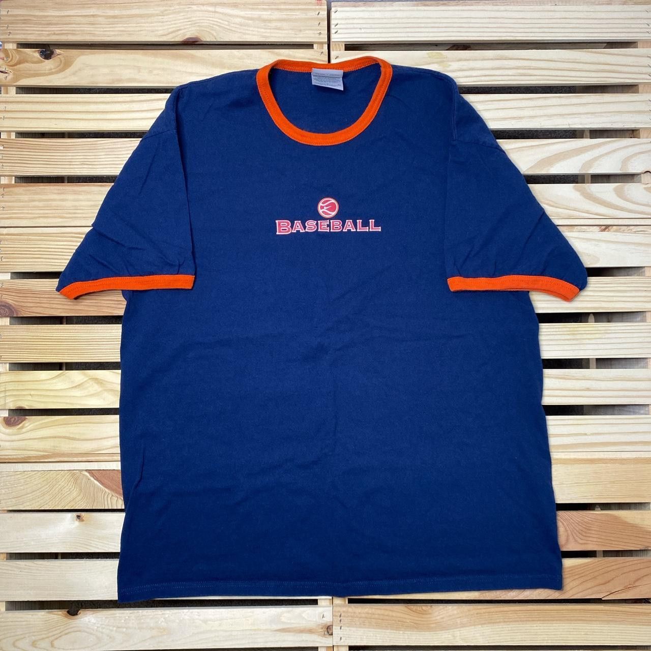 Nike Vintage Nike Navy Blue Baseball Ringer Tee Size Large Size US L / EU 52-54 / 3 - 2 Thumbnail
