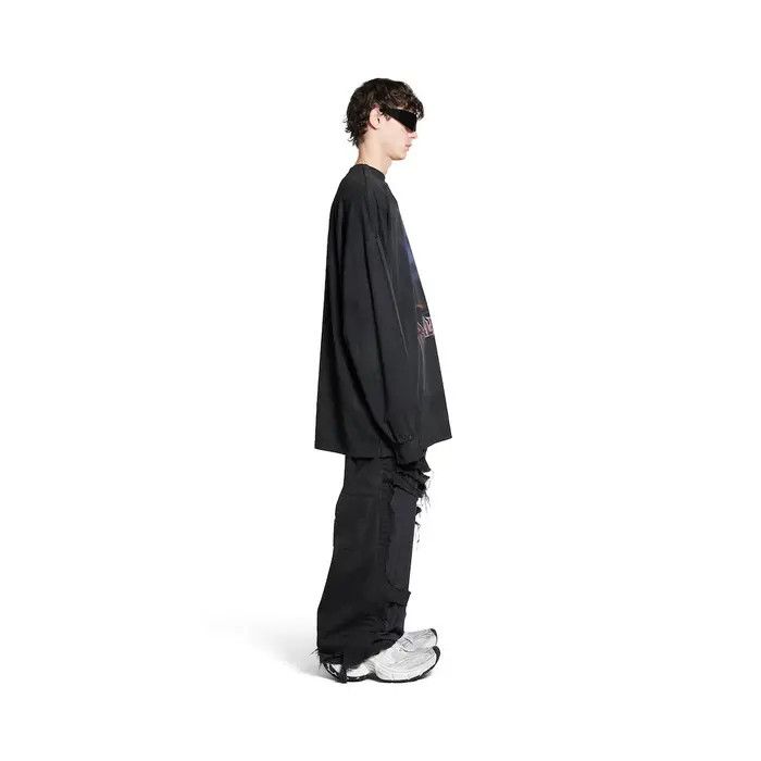Balenciaga o1w1db10226 Paris Moon Double Front Long Sleeve T-Shirt Size US XXL / EU 58 / 5 - 5 Thumbnail