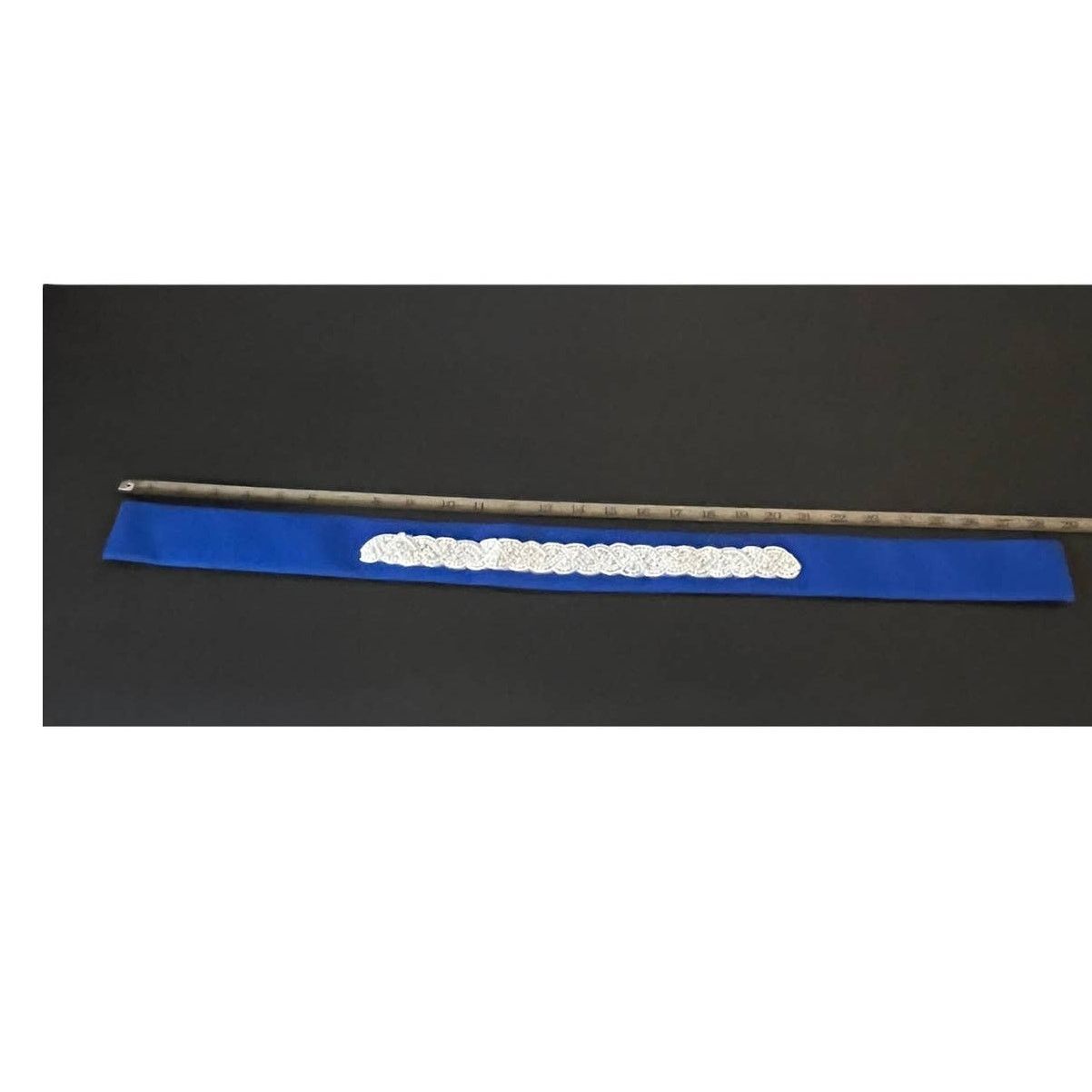 Other Handmade Blue canvas fabric pearl bridal belt Size ONE SIZE - 9 Thumbnail