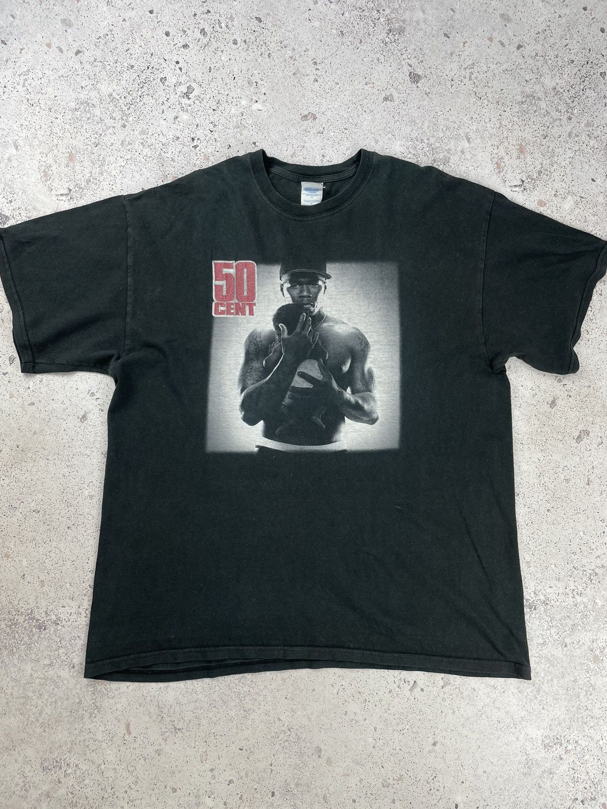 Image of 50 Cent Vintage Get Rich Or Die Tryin Tee T Shirt in Black, Men's (Size XL)