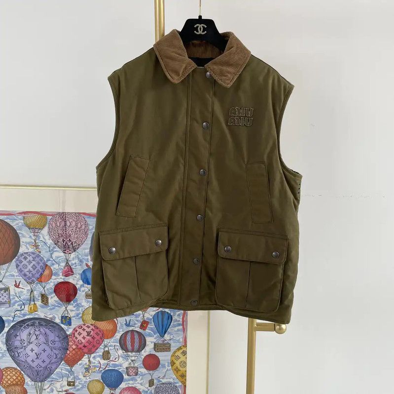 Miu Miu Miu Miu Green Cotton Women's Jacket 0089 Size XS / US 0-2 / IT 36-38 - 1 Thumbnail