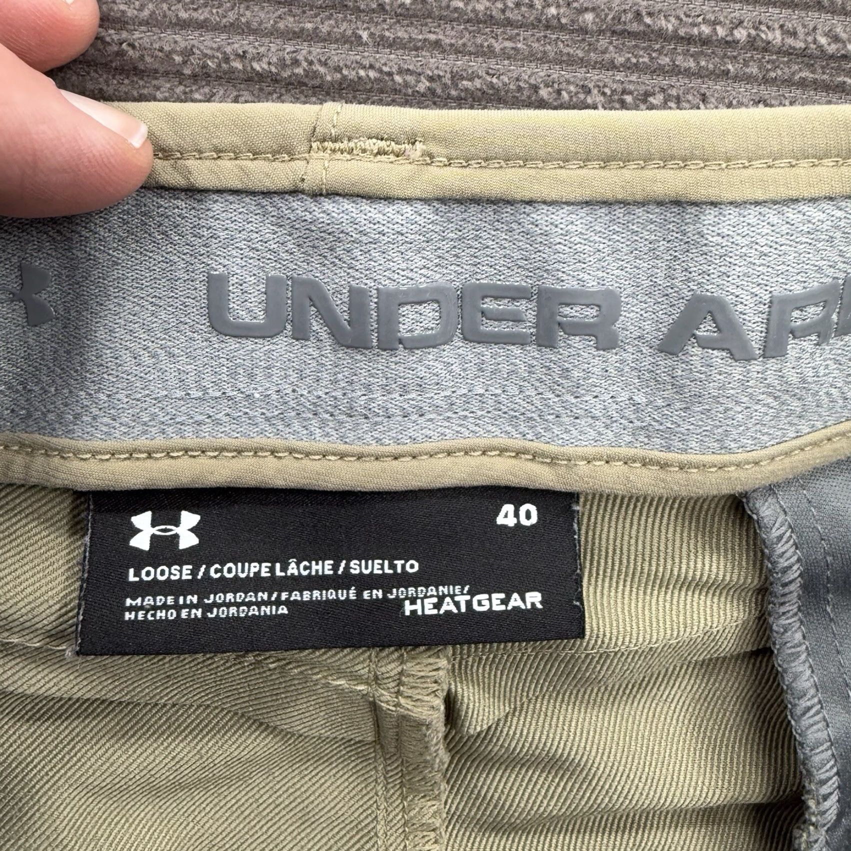 Under Armour Under Armour Mens Regular Fit Chino Pants 40 Brown Heatgear Outdoors Golf Casual Travel Pockets Zipper Logo Size US 40 / EU 56 - 3 Thumbnail