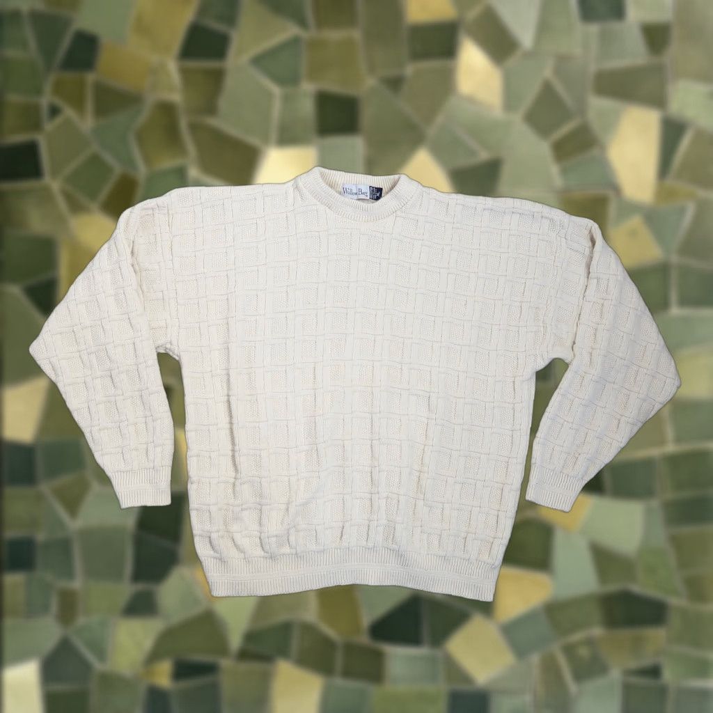Vintage VINTAGE Willow Bay Cream textured grid knit sweater XL Womens 1990s Cotton Regular Decade 1990s Casual Arts & Crafts Size XL / US 12-14 / IT 48-50 - 1 Thumbnail