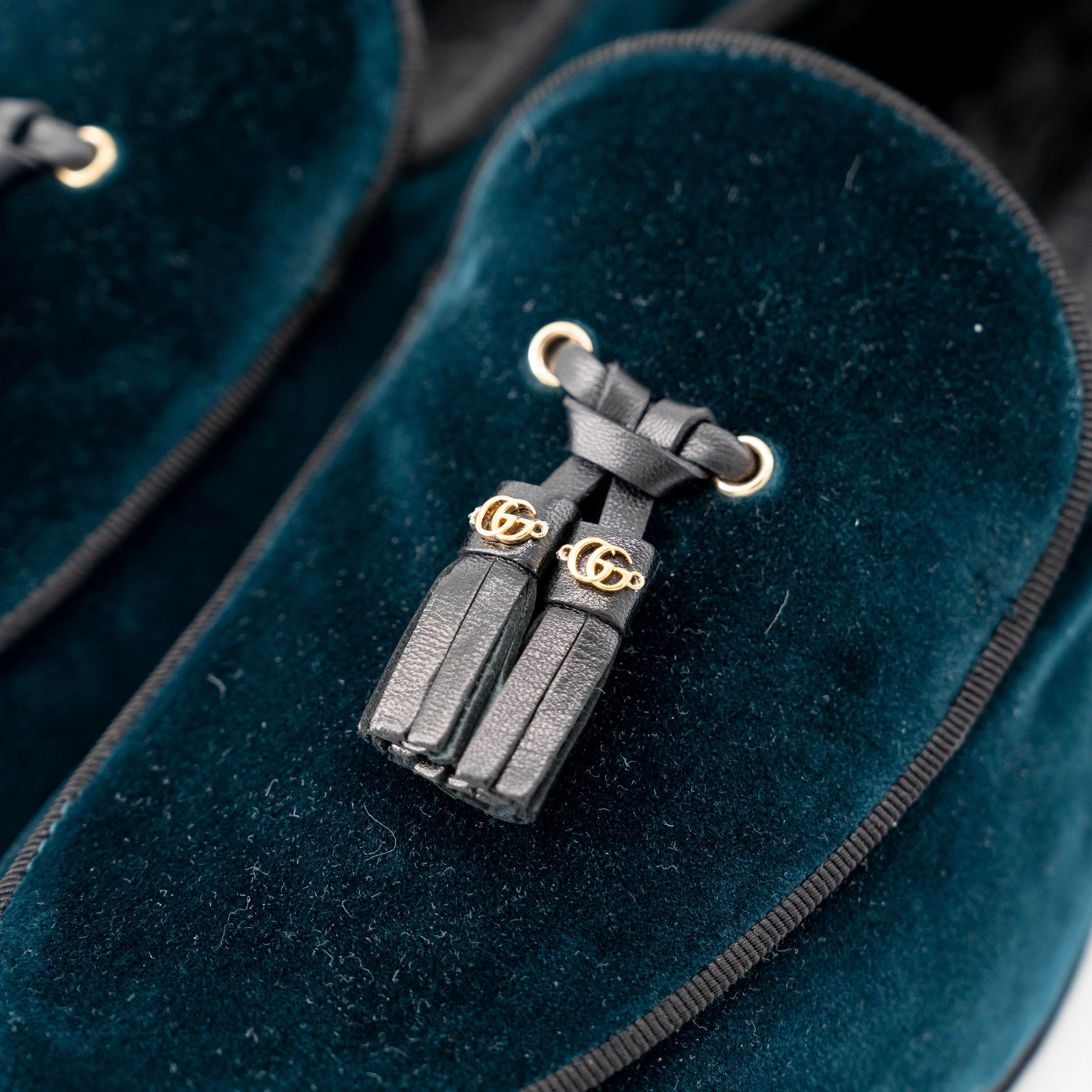 Gucci 9G - Gucci Velvet Loafers Tassel GG Blue Green Moccasins Size US 9.5 / EU 42-43 - 8 Thumbnail